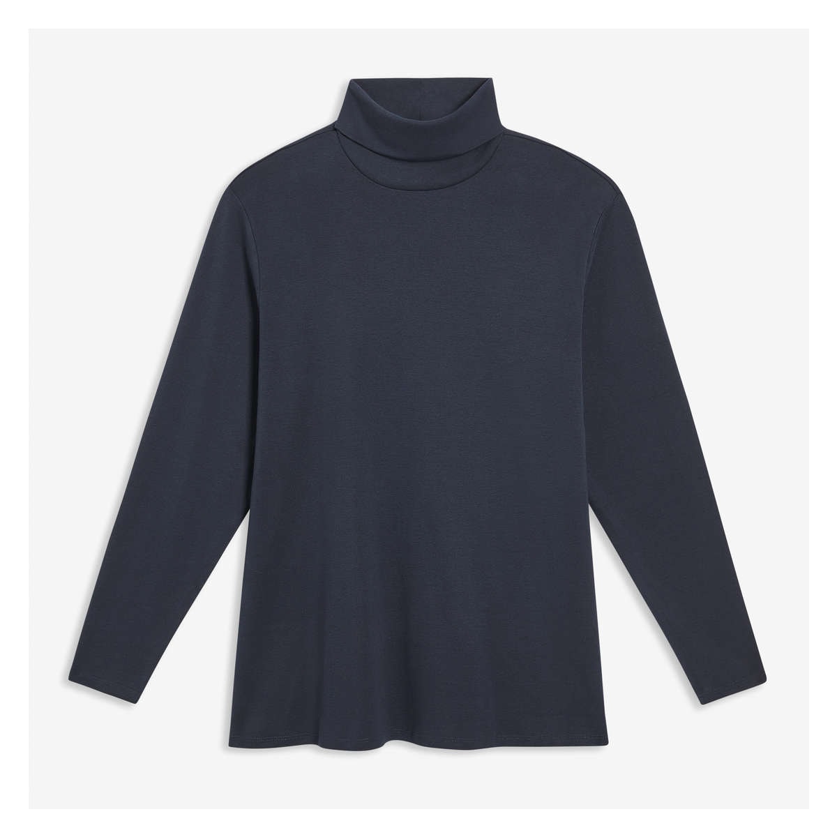 O-neck merino wool rib knit - Total Eclipse